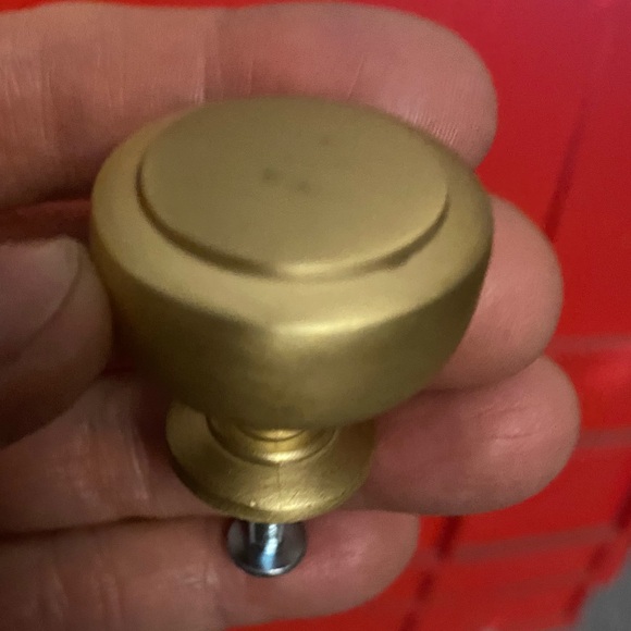 Cabinet hardware, knobs, drawer, handle, round, brushed, brass individual or set - Picture 1 of 9